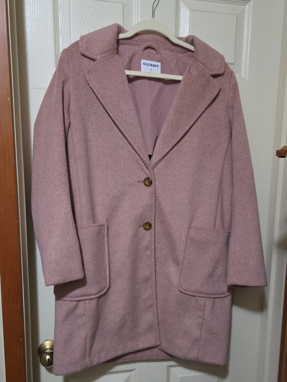 Old Navy Dusty Pink Wool-Blend Trench Coat- Soft!